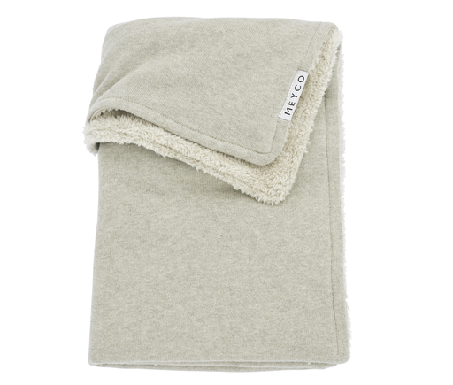 [449890] DEKEN, 75x100cm, TOG NG, Basic, sand melange, grijs, uni, tricot/teddy, voor wieg, Knit Basic