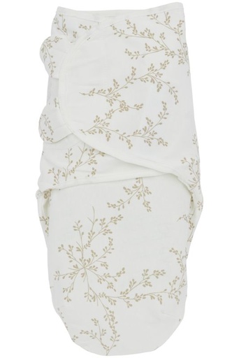 [449914] INBAKEREN, 0-3m, Branches sand, wit/ecru, all over takkenprint, jersey, van 3.5 kg tot 6.5 kg, Swaddle