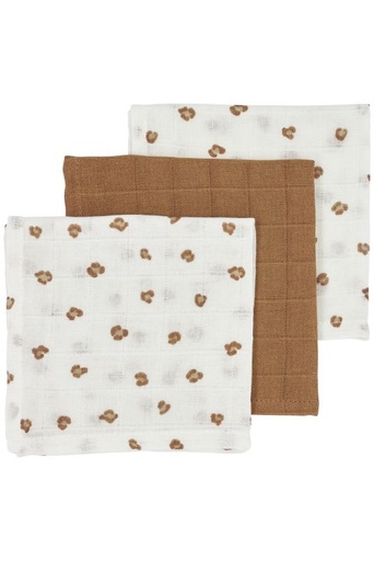 [449923] MONDDOEK, 30x30cm, Mini Panther toffee, wit/bruin, all over panter print/uni, tetra, 3 stuk(s)