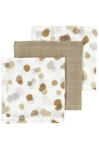 [461470] MONDDOEK, 30x30cm, Stains sand, all over vlekken print/uni, tetra, 3 stuk(s)