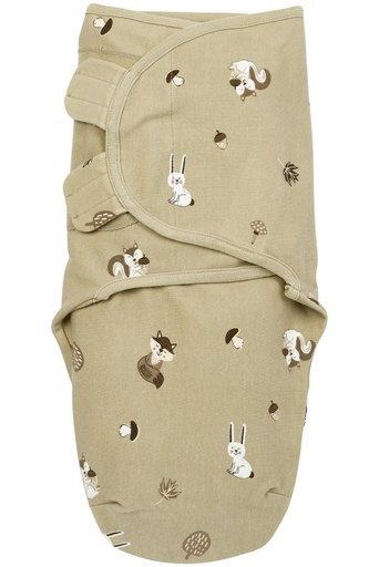 [472362] INBAKEREN, Forest Animals sand, Swaddle, taupe, bruin, jersery, van 0 maand tot 3 maand, van 3.5 kg tot 6.5 kg