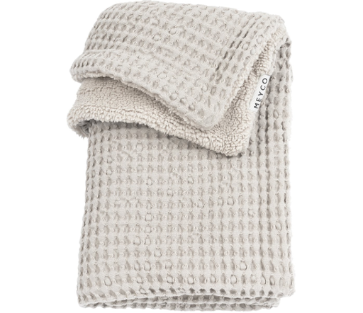 [472491] DEKEN, 100x150cm, Wafel Teddy greige, grijs/ecru, gewafeld/uni, katoen/teddy, TOG 2.0, voor babybed 60x120/70x140