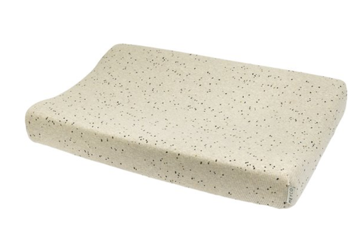 [472500] WASKUSSEN HOES, Rib Mini Spot sand melange, ecru, aop stippen, geribbeld, jersey, 50x70cm