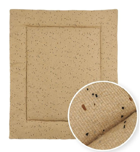 [472501] PARKLEGGER, 80x100cm, Rib Mini Spot toffee melange, bruin, aop stippen, geribbeld, jersey, kadermodel