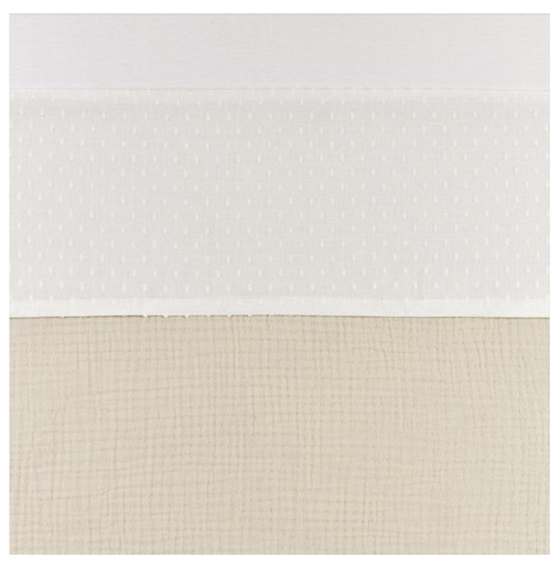 [482068] LAKEN, 100x150, Plume offwhite, uni, brod stippen, katoen, voor babybed 60x120/babybed 70x140