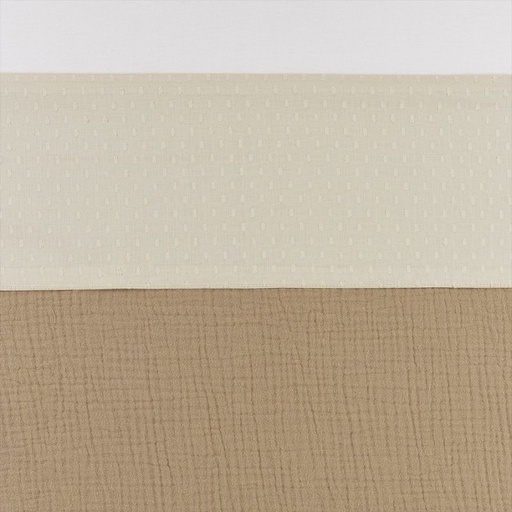 [482071] LAKEN, 100x150, Plume soft sand, uni, brod stippen, katoen, voor babybed 60x120/babybed 70x140