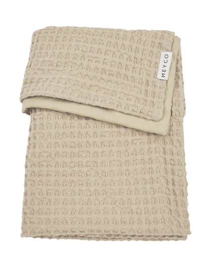 [482081] DEKEN, 75x100cm, Wafel Cotton sand, bruin/ecru, gewafeld/uni, katoen/katoen, TOG 1.0, voor wieg/draagmand/park