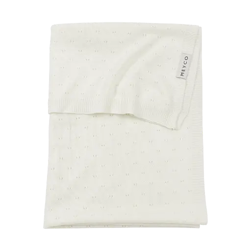 [482093] DEKEN, 75x100cm, Bamboe, Ajour offwhite, uni, bamboe, TOG 0.3, voor wieg/ draagmand/park