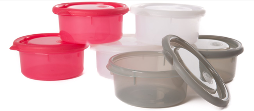 [354603] BEWAARPOTJE, B-bowls, pink/white/grey, kunststof/kunststof, 6x 300 ml