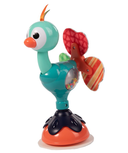 [403300] SPEELGOED VOOR DE EETSTOEL, Cute Peacock, B-Suction Toy, multikleur, kunststof, +activities, vanaf 6 maanden