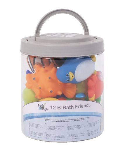 [403307] BADSPEELGOED, B-Friends, speelgoed, multikleur, kunststof, vanaf 0 maand 12 waterspuiters, inclusief opbergdoos