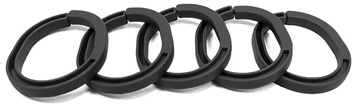 [444816] Dooky | Bevestigingsringen Universeel Kunststof Zwart 5-pack 