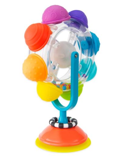 [457801] SPEELGOED EETSTOEL, Tray Toys, Light-up rainbow reel, siliconen/kunststof, +muziek, +activities, vanaf 6 maanden