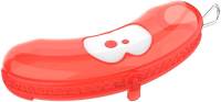 [401377] FRUITDOOS, Fruitfriends, Banaan, neon coral transparant, rood/transparant, uni/fruit met ogen, PVC, 8.5x5x23cm