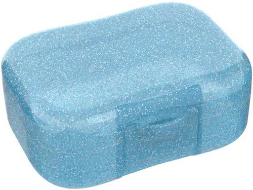 [442584] KOEKENDOOS, Lunch Buddies, glitter blauw, uni, kunststof, 9.5x5x13cm