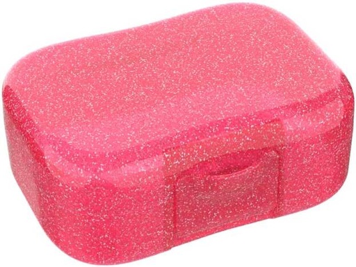 [442585] KOEKENDOOS, Lunch Buddies, glitter pink, roze, uni, kunststof, 9.5x5x13cm