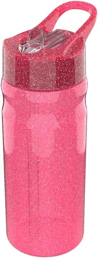 [442595] DRINKBEKER, 600 ml, glitter pink, sportfles, Lunch Buddies, roze, uni/glitter, rietje