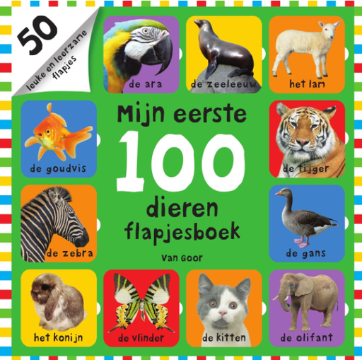 [373332] PRENTENBOEK, flapjesboek, Mijn eerste 100 dieren, multikleur, boek