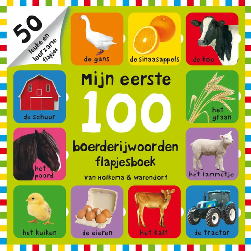 [373335] PRENTENBOEK, flapjesboek, Mijn eerste 100 boerderijwoorden, multikleur, Roger Friddy, boek