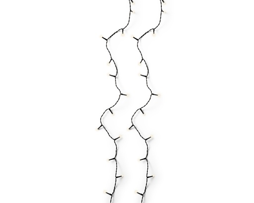 [114458] VERLICHTING, Basic Twinkle, outdoor, 180 leds: warm wit, zwart snoer, 13.5 m + 5 m snoer, 8 functies, IP44, adapter