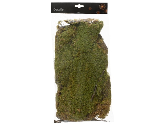 [208362] DECORATIEVE VULLING, mosstukken, groen, 22 x 44 cm, voor kerststallen, per zakje