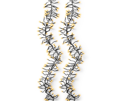 [267273] VERLICHTING, Cluster Twinkle, outdoor, 448 leds: klassiek warm, zwart snoer, 4.2 m + 5 m aanloopsnoer, 8 functies