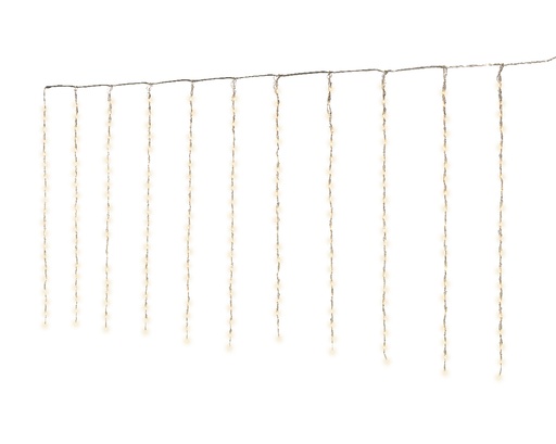 [311611] VERLICHTING, balkonverlichting, gordijn, 4 x 1 m, outdoor, 420 leds: warm wit, transp. snoer, 5 snelh., 5 m snoer, IP44