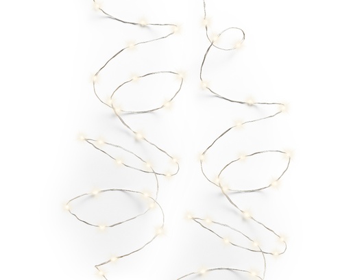 [417883] VERLICHTING, Micro-LED Twinkle, outdoor, 180 leds: warm wit, zilveren snoer, 9 m + 5 m aanloopsnoer, 8 functies, adapter