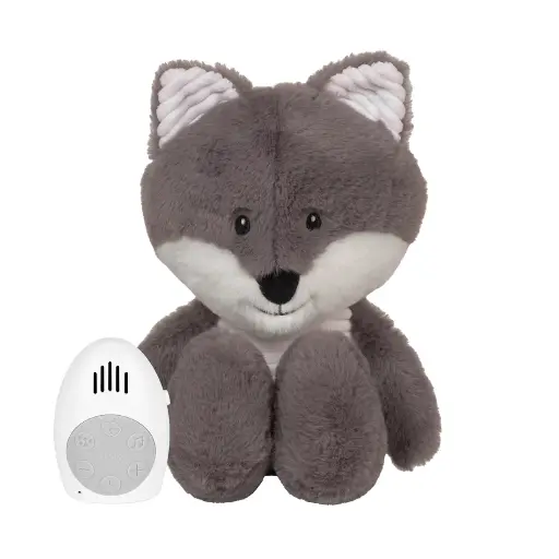 [452278] SLAAPKNUFFEL, Robin, grey, Heartbeat Comforter, wit/grijs, textiel, +muziek, +muziek, vanaf 0 maand