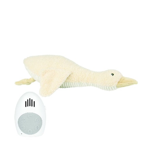 [452279] SLAAPKNUFFEL, Liva, beige, Heartbeat Comforter, ecru, eend, textiel, +muziek, vanaf 0 maand