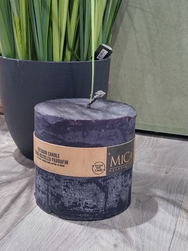 [440676] KAARS, stompkaars/tuinkaars, rond, zwart, 15 x 15 cm, uni, rustiek, mat, outdoor, 1 stuk(s)