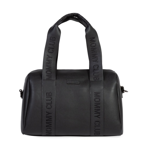 [485698] VERZORGINGSTAS, Mommy Club, lederlook, zwart, draagtas met luiermat 