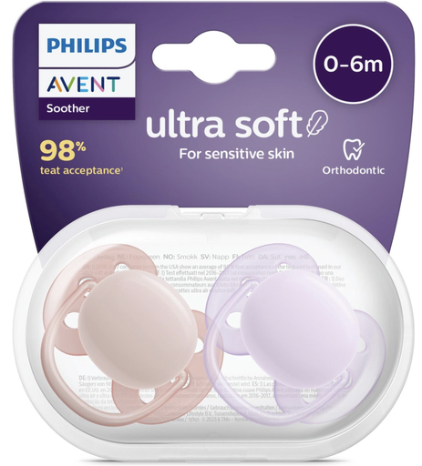 [500173] Fopspeen +0M Ultra Soft Grijs/Roze