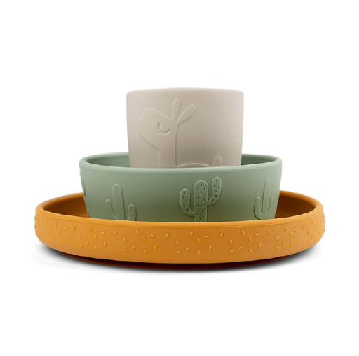 [430220] EETSET, Silicone Stick & Stay Dinner Set, Lalee, siliconen, 3 delig: plat bord, kom, drinkbeker, 2024