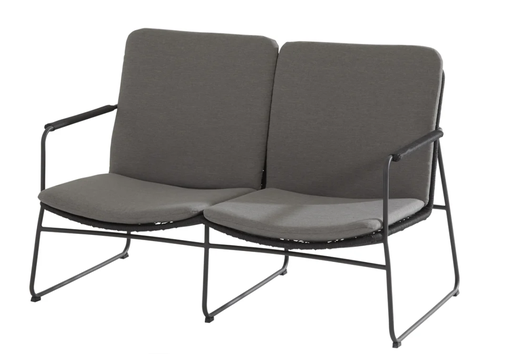 [349427] 4SO | Zetel Blackpool Zitbank Rope Gecoat RVS Frame incl. 4 Kussens Antraciet Grijs 127x80x82cm