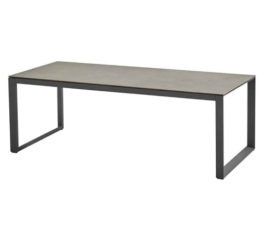 [385289] TAFEL, Heritage, eettafel, 220 x 95 x 75 cm, antraciet, zwart/grijs, aluminium frame, tafelblad: keramiek