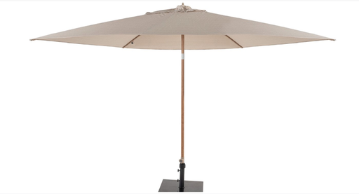 [473550] 4SO | Parasol Azzurro Woodlook Frame Sand 195g/m2 Doek:100% Solefin Verstelbaar in Hoogte en 2 Richtingen Ø300cm