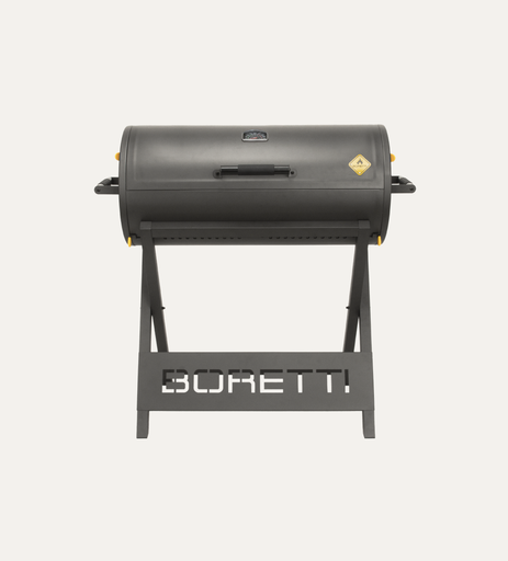 [502760] Boretti | Barbecue Barilo 2.0 Houtskool 3 Kolenbakken/2 Grillroosters/Bakplaat Indirect Grillen/Smoken Zwart 84x41cm