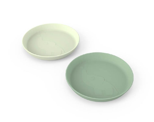 [430251] PLAT BORD, Kiddish Plate 2-pack, Elphee, green, PP, afdruk van Elphee de olifant op de bodem van de kom, 2 stuk(s), 2024