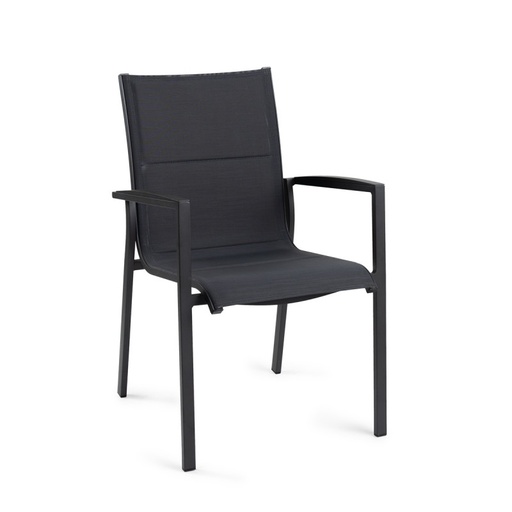 [426566] ZETEL/STOEL, Foxx, diningstoel, 60 x 60 x 89 cm, charcoal, zwart/grijs, textileen, aluminium frame