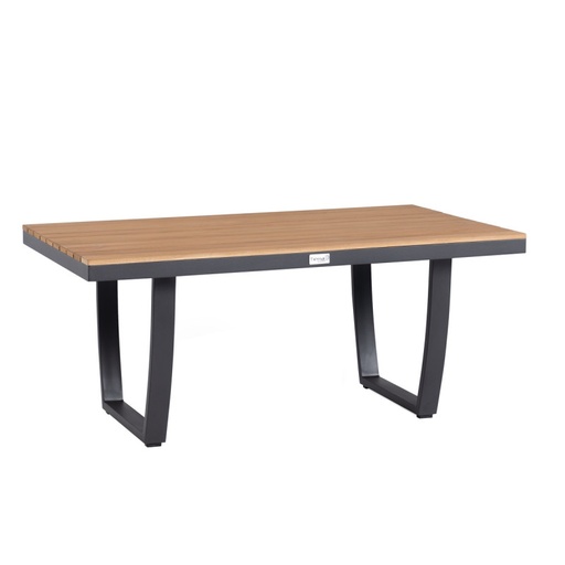 [426575] TAFEL, Valencia, salontafel, 60 x 105 x 45 cm, zwart/grijs aluminium frame, tafelblad: teak