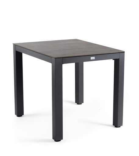 [426593] TAFEL, Briga, eettafel, 80 x 80 x 73 cm, charcoal/forest grey, zwart/grijs, aluminium frame, tafelblad: Trespa