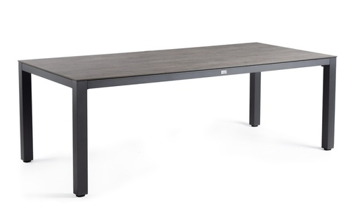 [426597] TAFEL, Briga, eettafel, 240 x 100 x 73 cm, charcoal/forest grey, zwart/grijs, aluminium frame, tafelblad: Trespa
