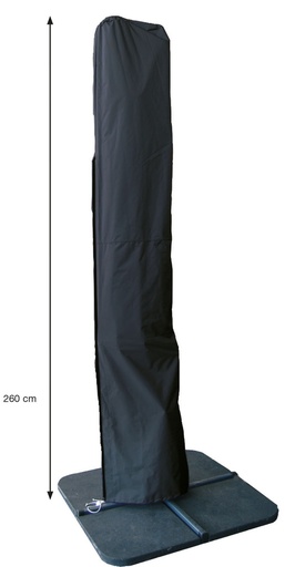 [270209] AFDEKHOES, Coverit, voor parasol Hawaii, 260x48/58 cm, grijs, uni, polyester, waterafstotend, elastieken hoeken