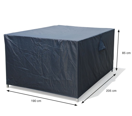 [279087] AFDEKHOES, Coverit, voor tuinset, 205 x 190 x 85 cm, grijs, uni, polyester/pvc, waterafstotend, elastieken hoeken