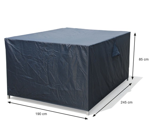 [279090] AFDEKHOES, Coverit, voor tuinset, 245 x 190 x 85 cm, grijs, uni, polyester/pvc, waterafstotend, elastieken hoeken