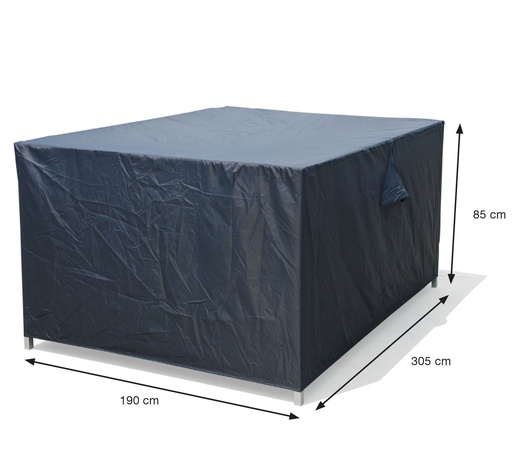 [279092] AFDEKHOES, Coverit, voor tuinset, 305 x 190 x 85 cm, grijs, uni, polyester/pvc, waterafstotend, elastieken hoeken