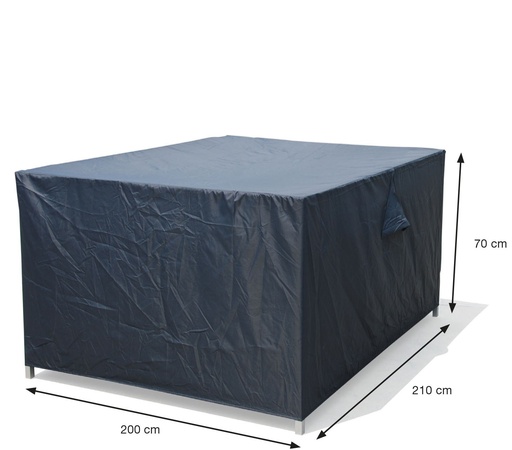 [279097] AFDEKHOES, Coverit, voor loungeset, 210 x 200 x 70 cm, grijs, uni, polyester/ pvc, waterafstotend, elastieken hoeken