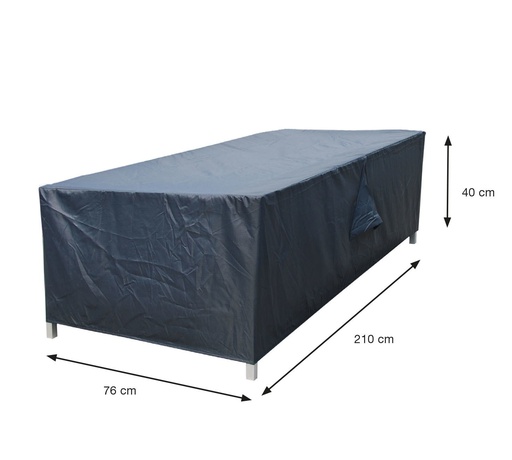[279105] AFDEKHOES, Coverit, voor ligbed, 210 x 76 x 40 cm, grijs, uni, polyester/PA, waterafstotend, elastieken hoeken