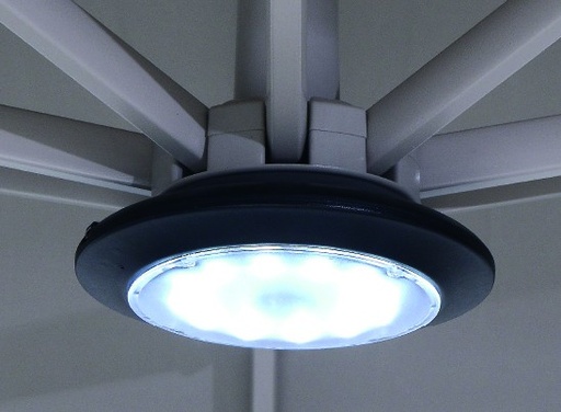 [300409] VERLICHTING, parasolverlichting, led: koel wit, met afstandsbediening, voor Hawaii parasol